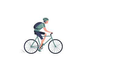 Obraz premium Cyclist Cycling In Minimalist Style Amidst The Black Background