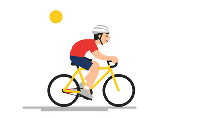 Naklejka premium Cyclist Enjoying a Night Ride Depicted in Minimalist Illustration on Black Background