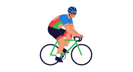 Obraz premium Cyclist In Action: Illustrated Design Against Black Space For Fitness And Health Goals