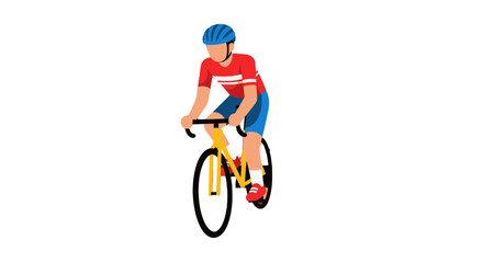 Fototapeta premium Cyclist In Sportswear Riding Bicycle On Black Background Minimalist Illustration Style