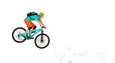 Fototapeta premium Cyclist Performing a Stunt, Against Black, Dynamic Action, Extreme Sport Activity Scene