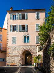 The historic Baruc Gate (Porte Baruc) in the old center of Hyères, France