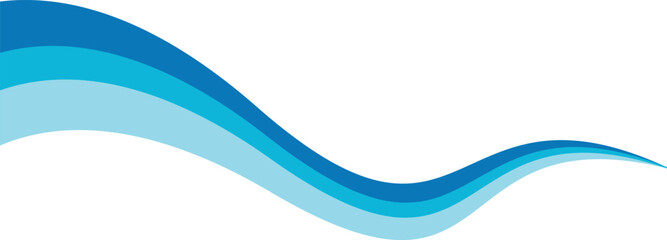 Smooth blue curved wave lines abstract flow vector design Illustration on transparent background.
