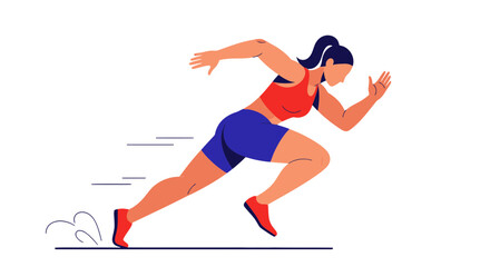 Energetic Female Sprinter Racing Towards The Finish Line In A Dynamic Illustration