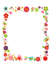 floral frame with flowers