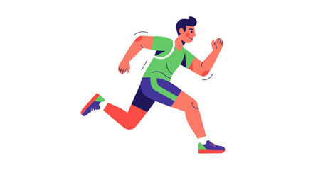 Obraz premium Energetic Runner Animated Illustration Depicting Physical Activity Against Black Background