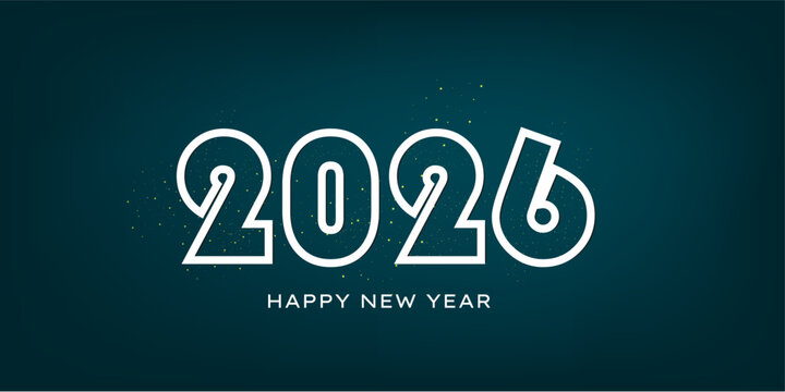 shiny gilter with white 2026 new year logo text