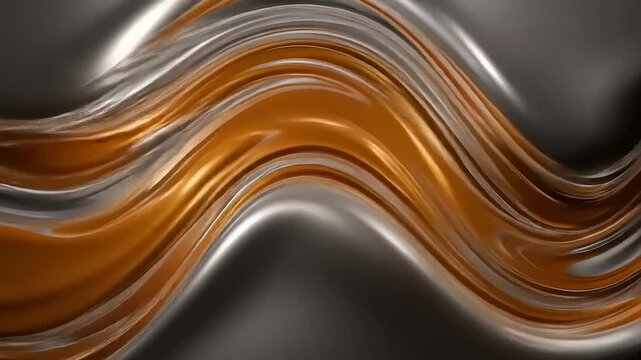 Elegance in Motion: Dynamic Interplay of Metallic Gold and Silver Swirls Visual Presentation