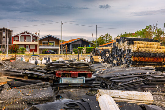 Le port ostréicole de La Teste-de-Buch dans le bassin d'Arcachon en France