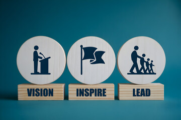Vision Inspire Lead Concept for Leadership Motivation and Business Growth Success Strategy
