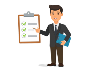 businessman with clipboard