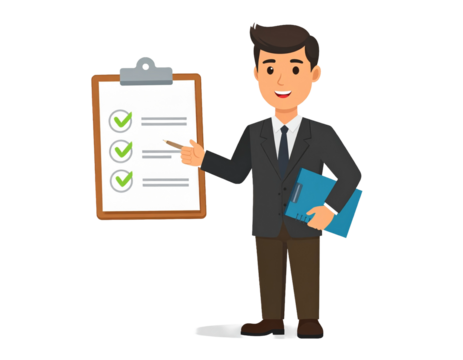 businessman with clipboard