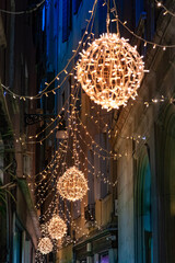 Illuminated Christmas street in Venice