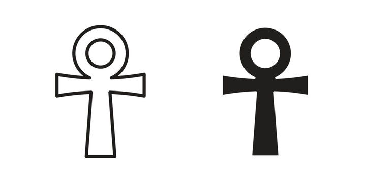 Ankh icon Illustrations, thin line symbol - editable stroke
