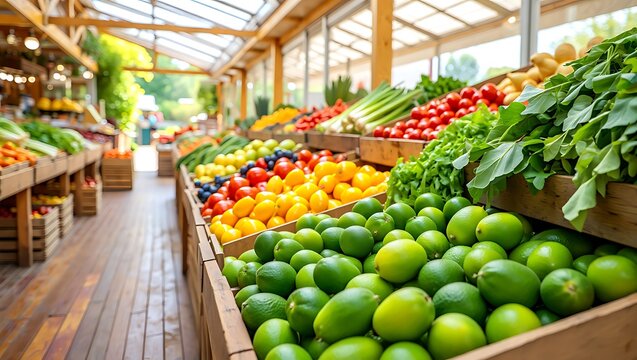 Fresh produce at local farmers market showcasing colorful fruits and vegetables