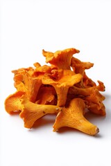Fototapeta premium Fresh chanterelle mushrooms on white background