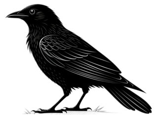 crow on a white background
