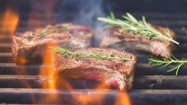 Rindersteaks auf einem Grill
