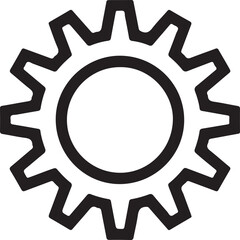 Black gear cog icon on white background wheel mechanical vector illustration EPS file download.
