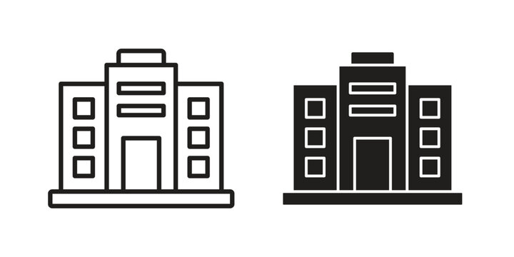 Company icon Illustrations, thin line symbol - editable stroke