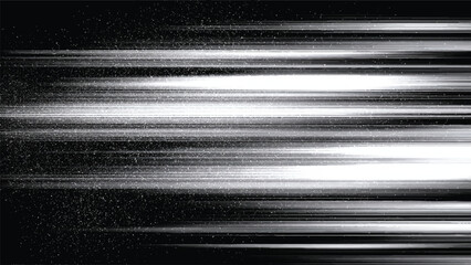 Abstract speed lines with glowing particles on dark background, motion blur effect Vector, illustration.