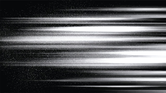 Abstract speed lines with glowing particles on dark background, motion blur effect Vector, illustration.