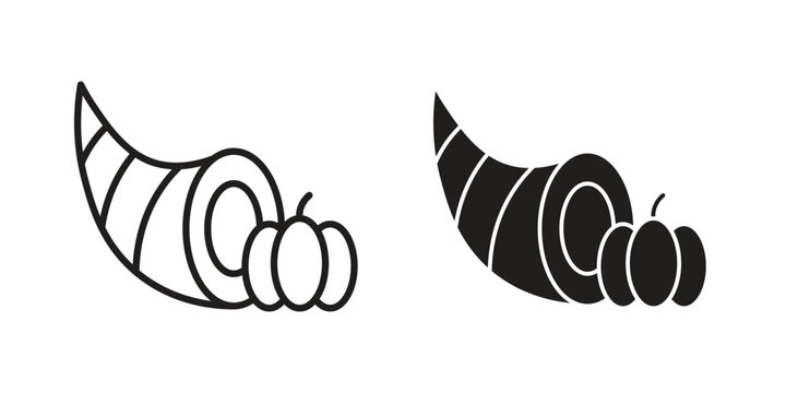 Cornucopia icon Illustrations, thin line symbol - editable stroke