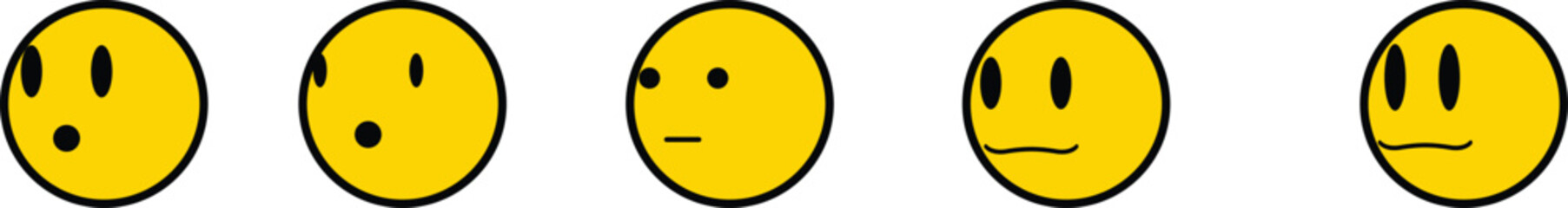 Fototapeta premium emoji face Emoticon features emoji faces in smile, happy, sad, angry, and surprised expressions color, simple line smiley face vector illustration. Doodle Emoji face icon set. Hand drawn sketch sty