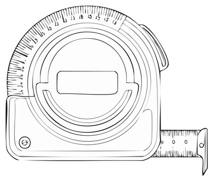 black and white tape measure clip art preview