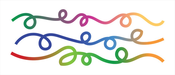 Colorful Curved Lines Vector – Abstract Swirl Wave Design