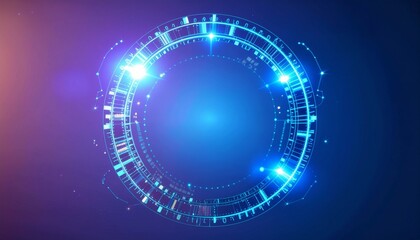 Fototapeta premium Abstract futuristic circular shape design with bright light effects