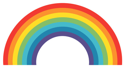 Obraz premium Colorful illustration of a rainbow in a simplified graphic design style