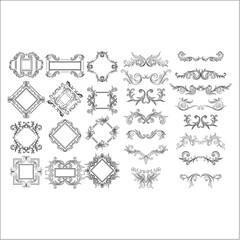 set of decorative elements Vintage Decorative Frame Set | Ornamental Border Vector Collection | Elegant Hand-Drawn Swirl Frame Design vintage", "ornamental", "frame", "vector 