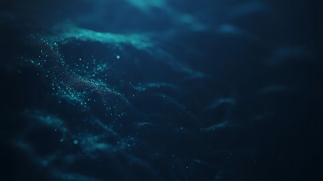 Abstract dark blue digital wave with connecting dots and lines background - Powered by Adobe