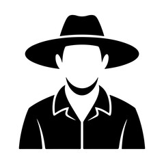 Man with cowboy hat isolated on transparent background
