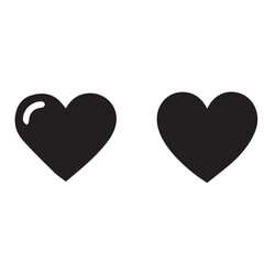 two hearts on white background