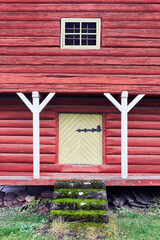 Exterior of building by Stange Prestegård, Innlandet, Norway.