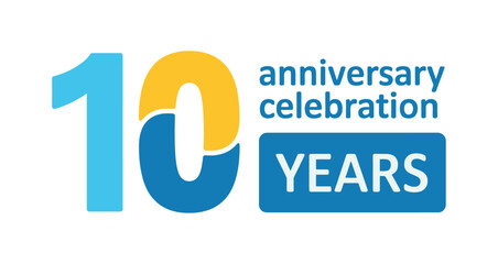 The number 10 represents the anniversary celebration for ten years of business achievements.