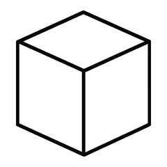 Cube Outline Vector Icon for Logical Thinking and Education Structure