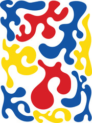 COLOR FUL hand drawn greasy drops liquid shapes background 