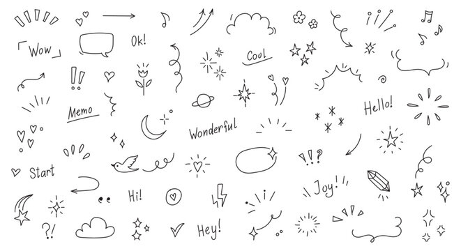 Icon cute background line flower element hand heart pattern star drawn. Background icon cute cloud vector sticker crayon cartoon child children arrow sketch summer school shape chalk text set graphic.