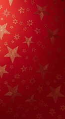 Red Wrapping Paper with Embossed Gold Foil Stars