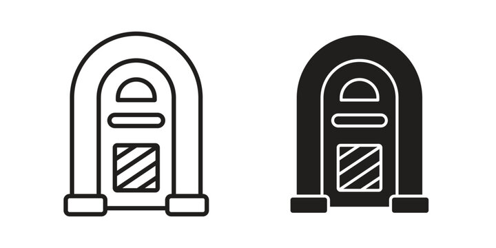 Jukebox icon Illustrations, thin line symbol - editable stroke