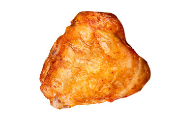 Chicken thighs fried poultry meat dish natural product tasty snack fresh delicious gourmet food background on the table rustic top view copy space