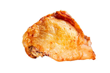 Chicken thighs fried poultry meat dish natural product tasty snack fresh delicious gourmet food background on the table rustic top view copy space