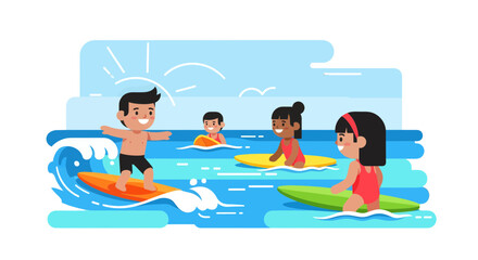 Surfing Adventures With Joyful People Having Fun And Creating Memories Together