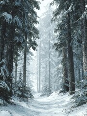 forest trees nature snow wood backgrounds no logos no brands ar 34
