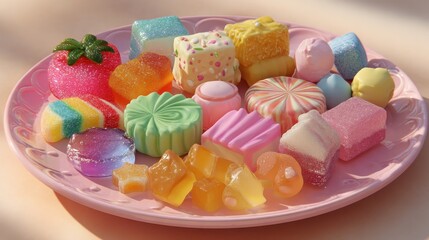 colorful plate of sweets festive