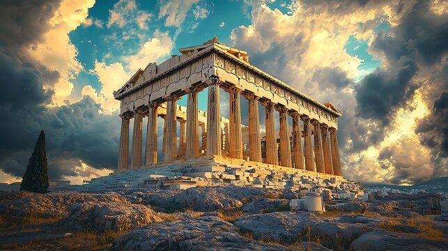 Ancient athens parthenon scenery high resolution picture