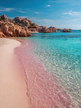 amazing pink sand beach in budelli island maddalena archipelago sardinia italy no logos no brands ar 34
